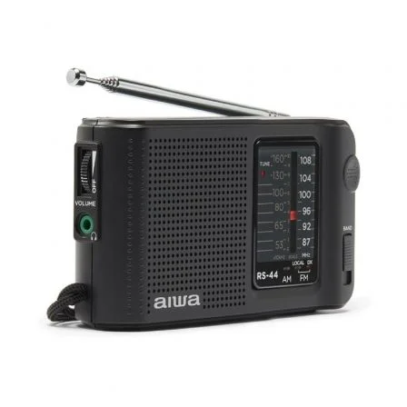 Aiwa RS-44 Radio Portátil de Bolsillo AM/FM Estéreo Negra + Auriculares Aiwa RS-44 Radio Portátil de Bolsillo AM/FM Estéreo Negra + Auriculares